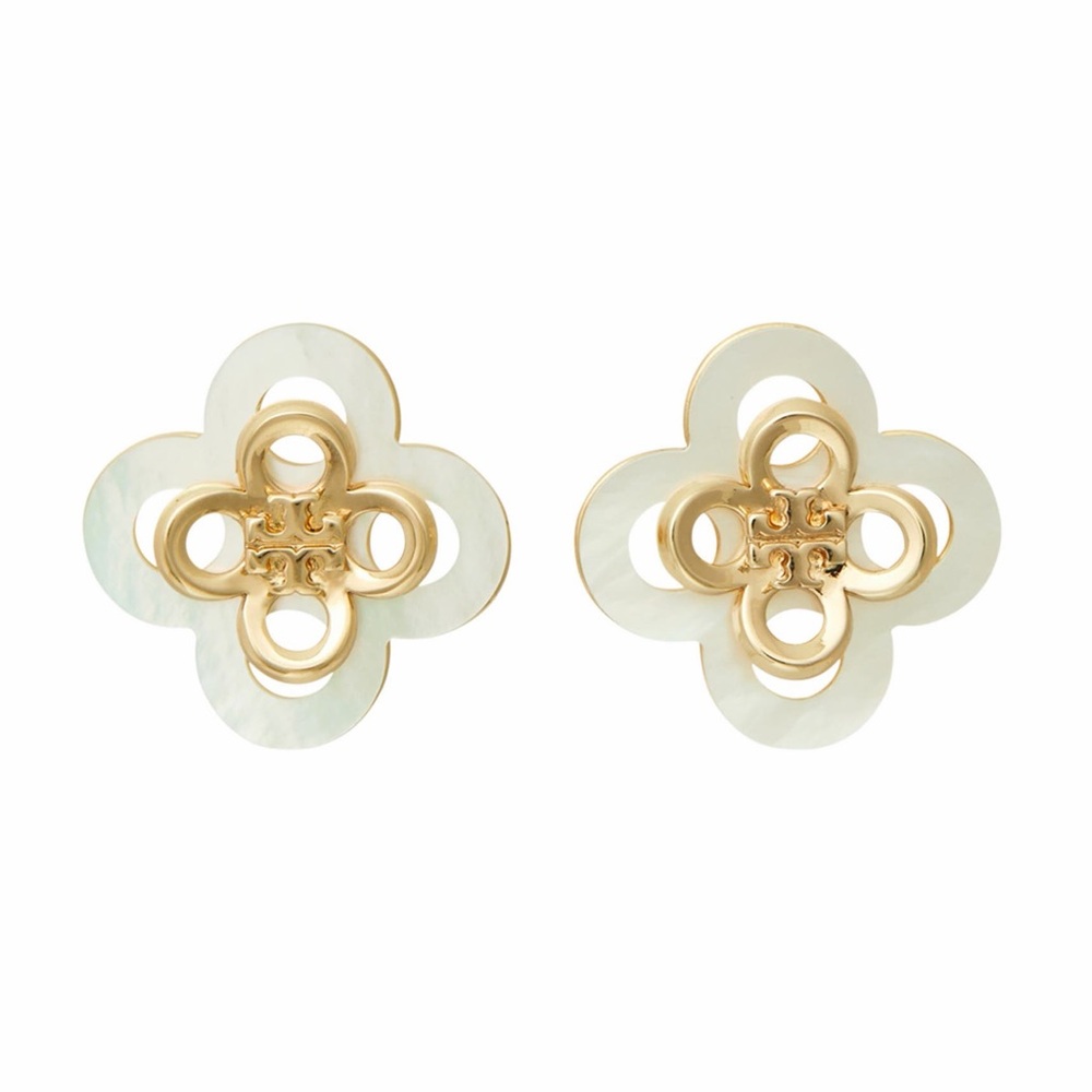 Tory Burch Kira Stacked Clover Stud Earrings‎